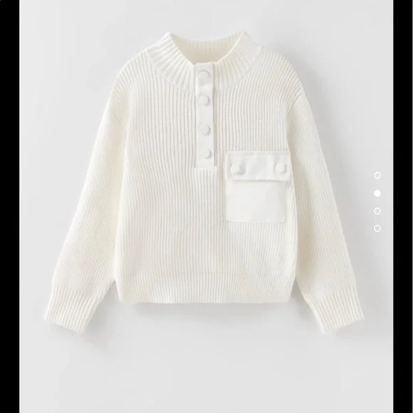 Zara Boys Cream Knit Sweater - Picture 3 of 8